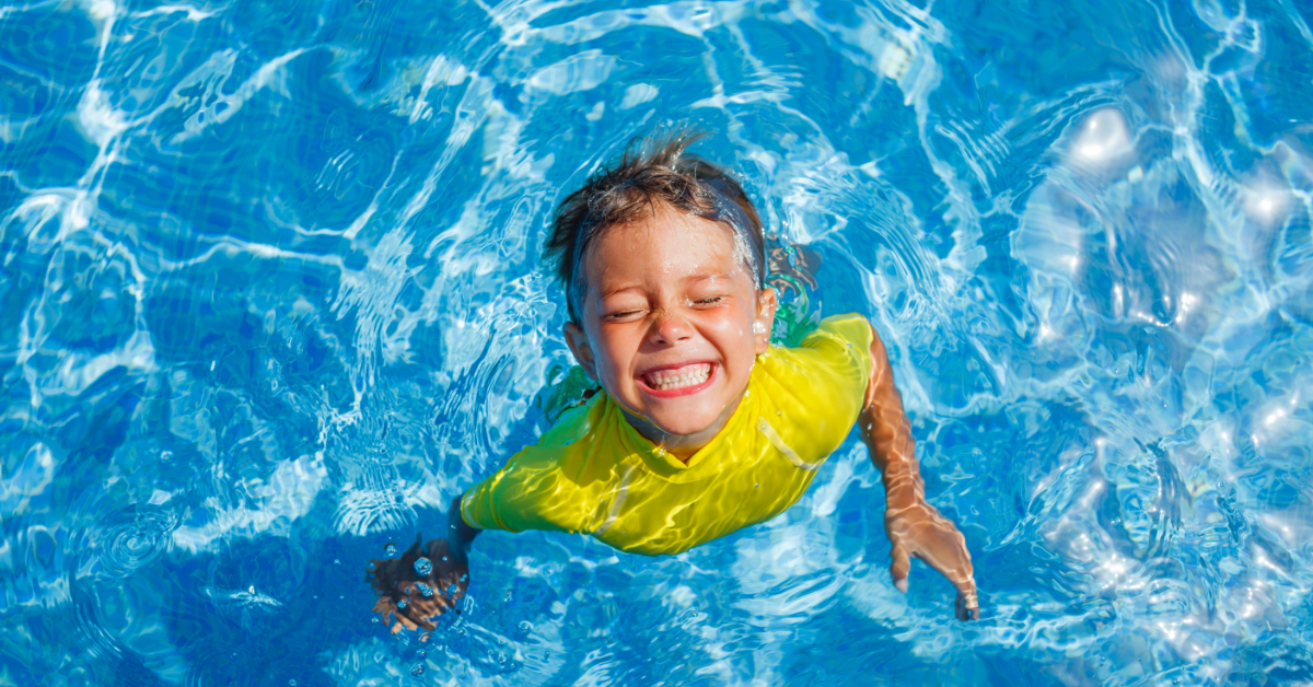 child in a swimming pool
