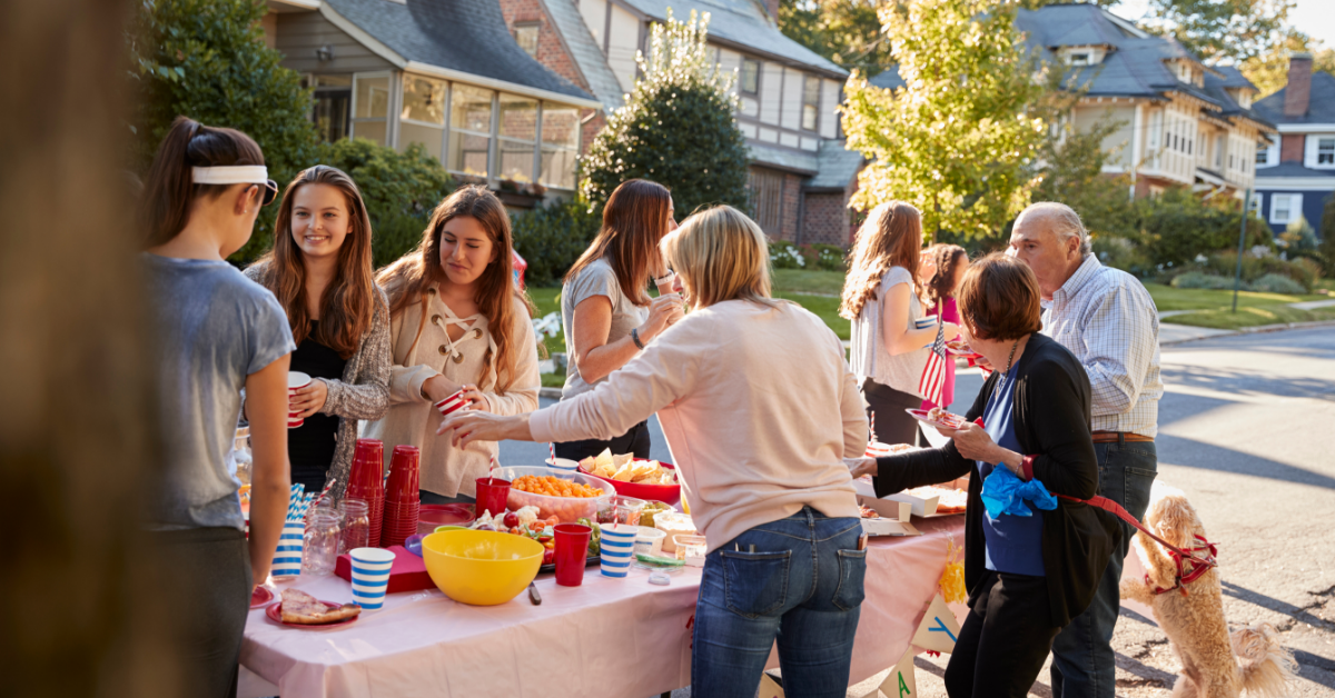 group of people at a picnic
