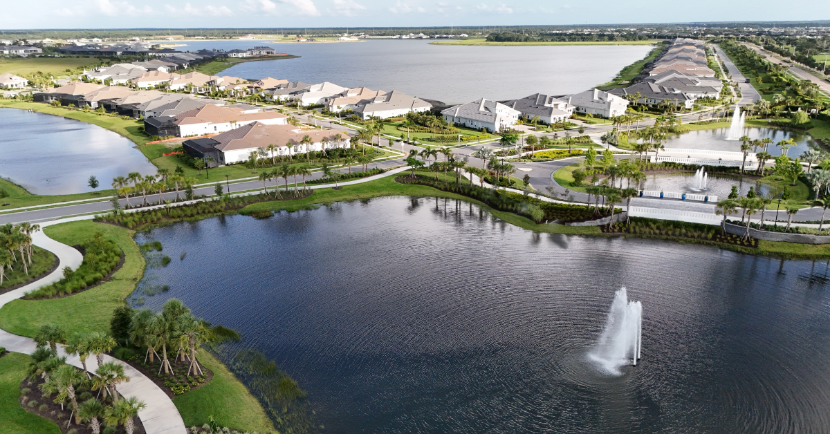 community with a water feature